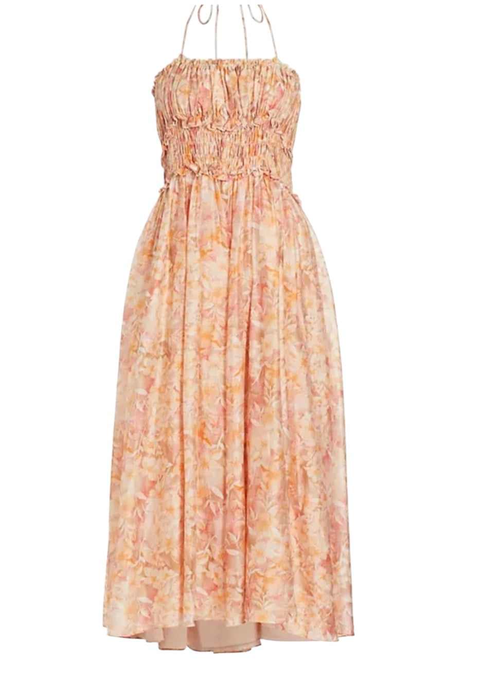 En Saison Midi Dress with Halter Straps - Floral Style