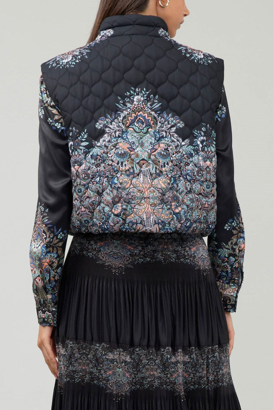 Multi-Cropped Diamond Quilted Jacket for Women