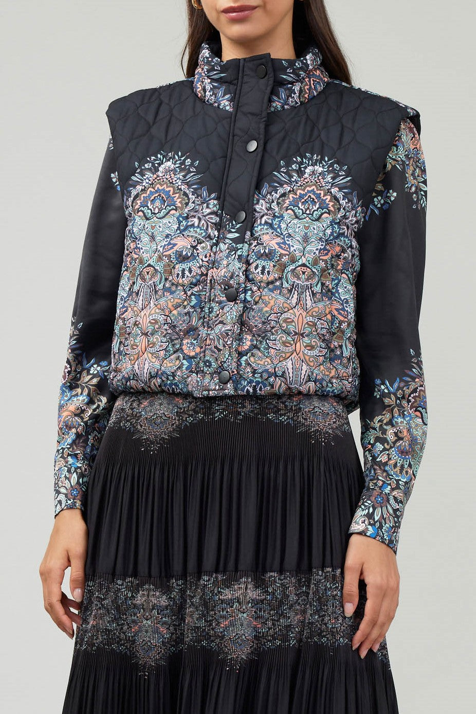 Multi-Cropped Diamond Quilted Jacket for Women